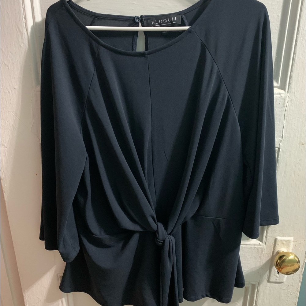 ELOQUII Navy Top